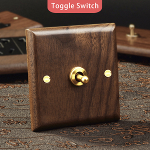 Classic black walnut wooden surface toggle light siwtch