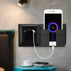 EU Socket with Double USB ports Black Socket with phone placement rack can be installed on the wall and live phone rack