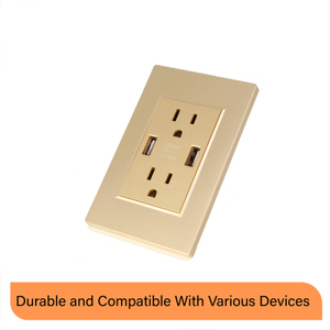US Standard 2 USB Gold Socket for Wall Outlet