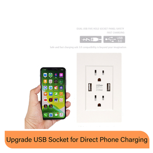 US Standard 2 USB white socket for wall outlet