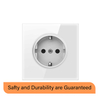 High Quality Glass white wall switch with round button for 2 control lights switchs