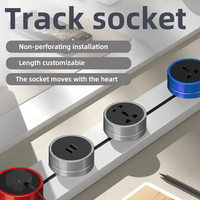 Second generation EU/UK extension power track socket，Conference table built-in power track socket no ON/OFF button power track
