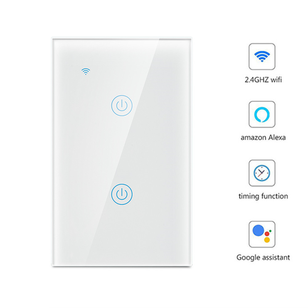US standard smart switch wall panel with smart wifi timing 2 gang switch