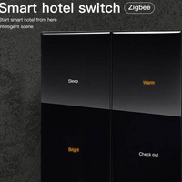 Hotel Smart tuya glass tact push button screen switch zigbee wall smart switch no neutral 