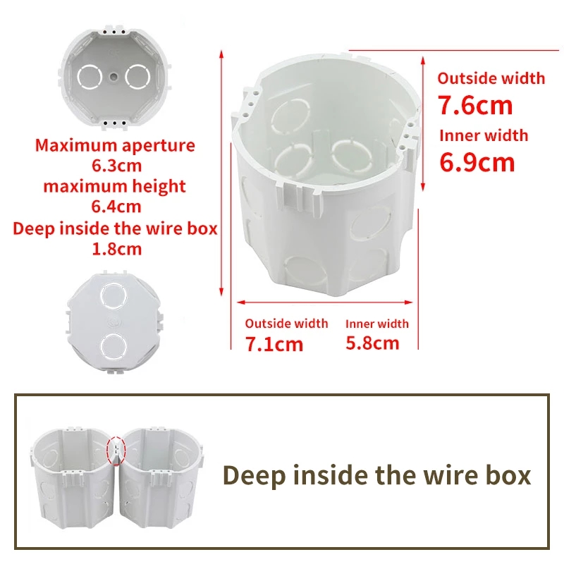 EU Socket Wire Box for Wall Outlet