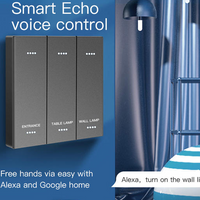 TUYA Hotel zigbee wall light switch smart scene control wifi tact switch，google home Remote smart curtain switch